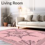 Delicate Floral Mandala Outline Rug