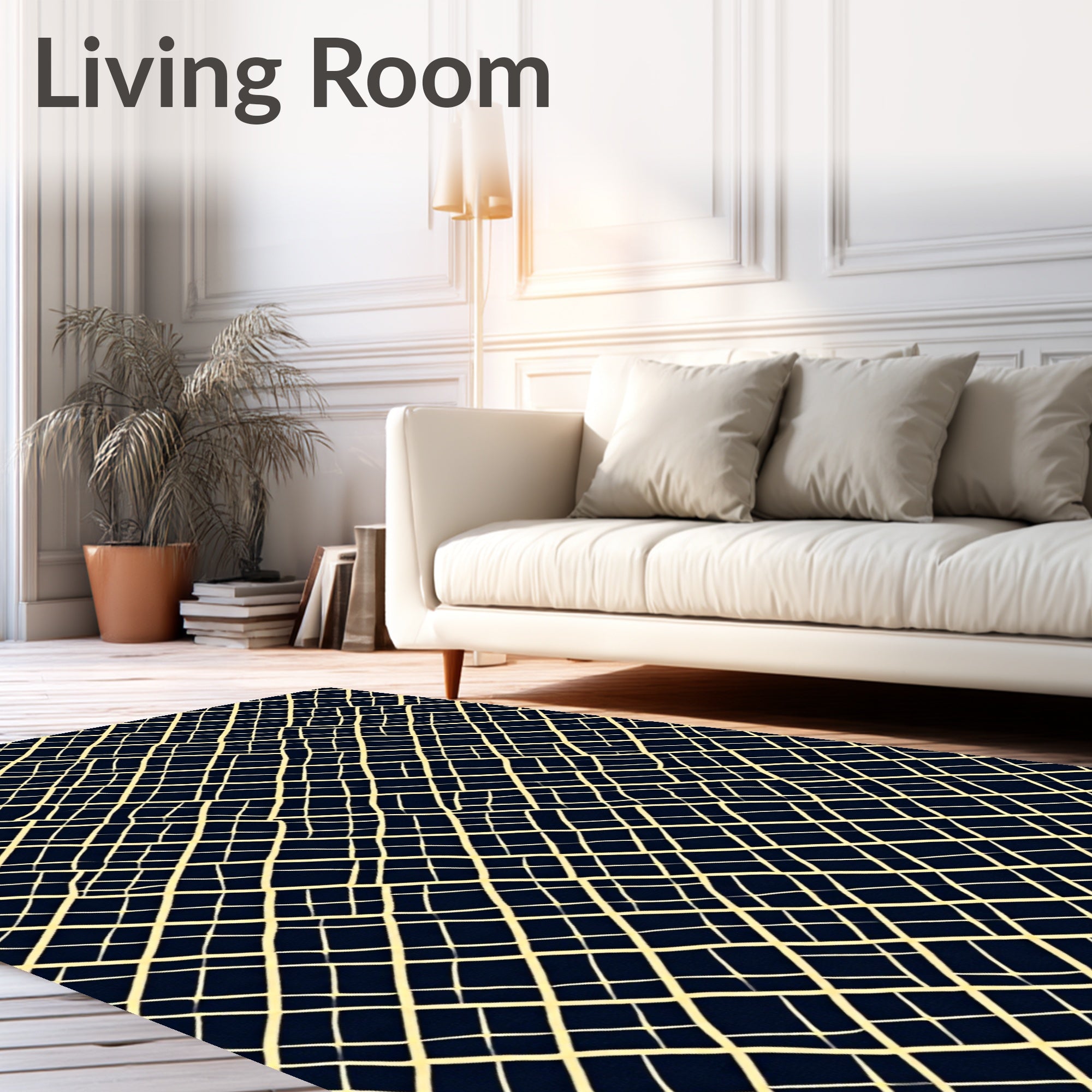 Abstract Woven Net Pattern Rug
