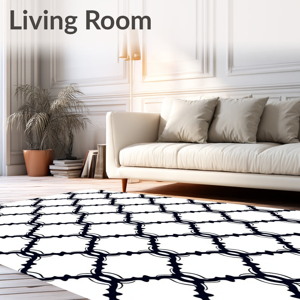 Classic Geometric Chain Link Motif Rug