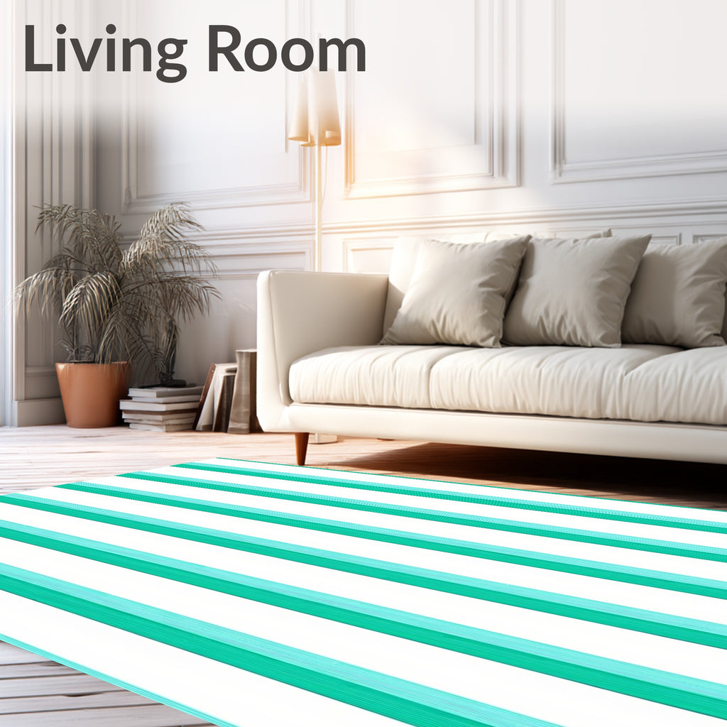 Emerald 2-Tone Vertical Stripe Rug