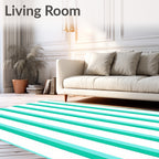 Emerald 2-Tone Vertical Stripe Rug