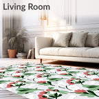 Abstract Floral And Leaf Pattern Rug