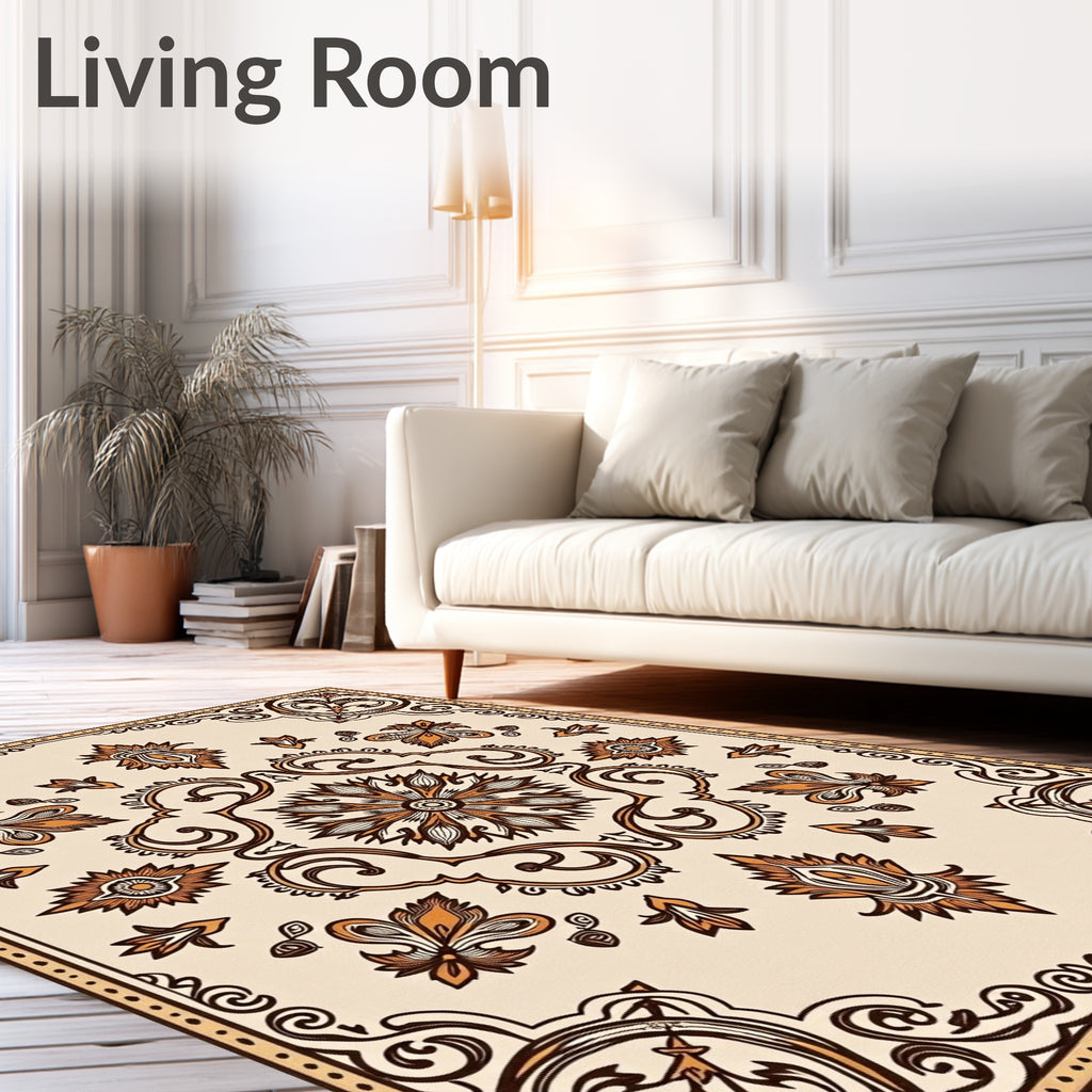 Ornate Floral Medallion Pattern Rug