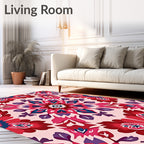 Vibrant Floral Medallion Pattern Rug