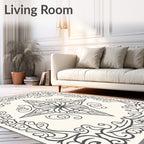 Ornate Floral Scrollwork Pattern Rug