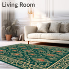 Emerald Jewel Floral Pattern Rug