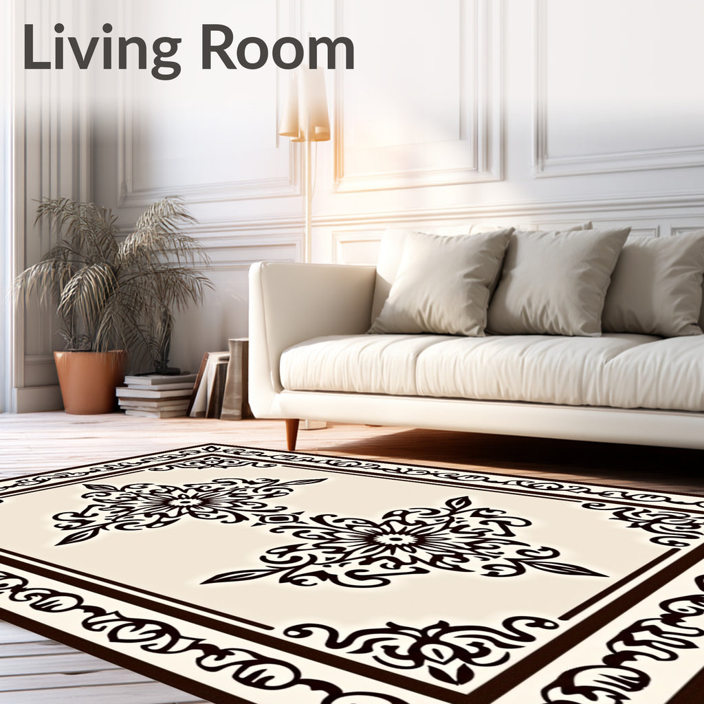 Elegant Scrollwork And Floral Motif Rug