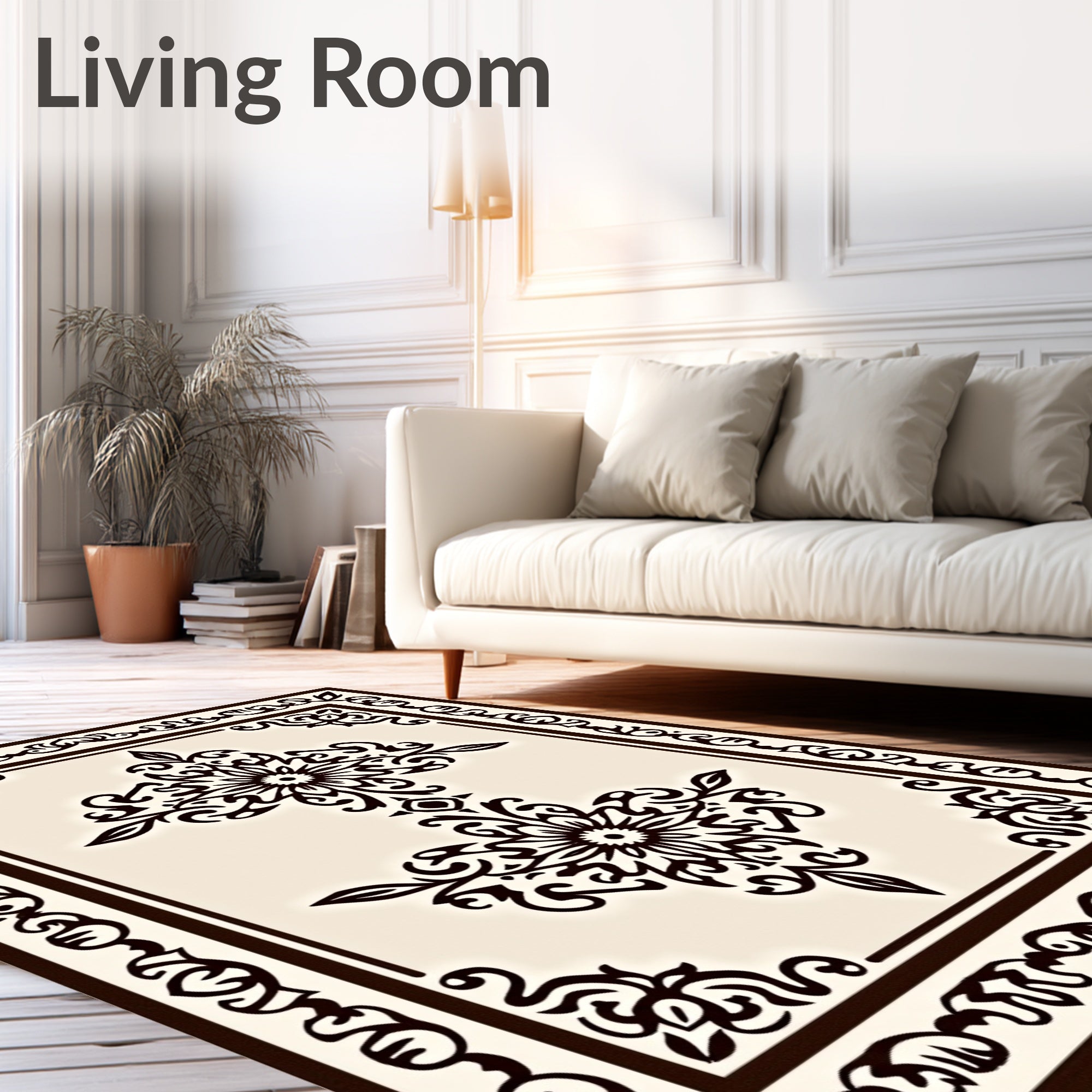 Elegant Scrollwork And Floral Motif Rug
