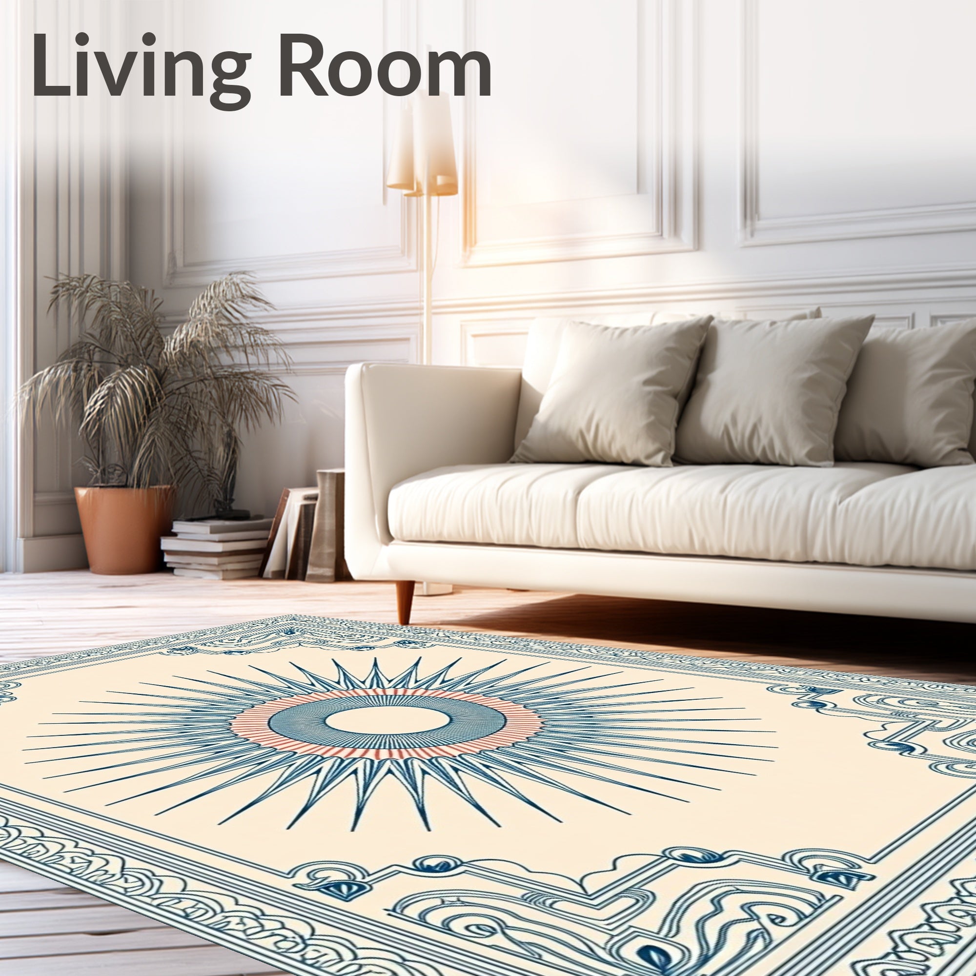 Sunburst Ornate Corners Design Rug