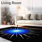 Radiant Blue Starburst Graphic Rug