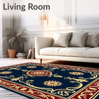 Ornate Sun Emblem Classic Pattern Rug