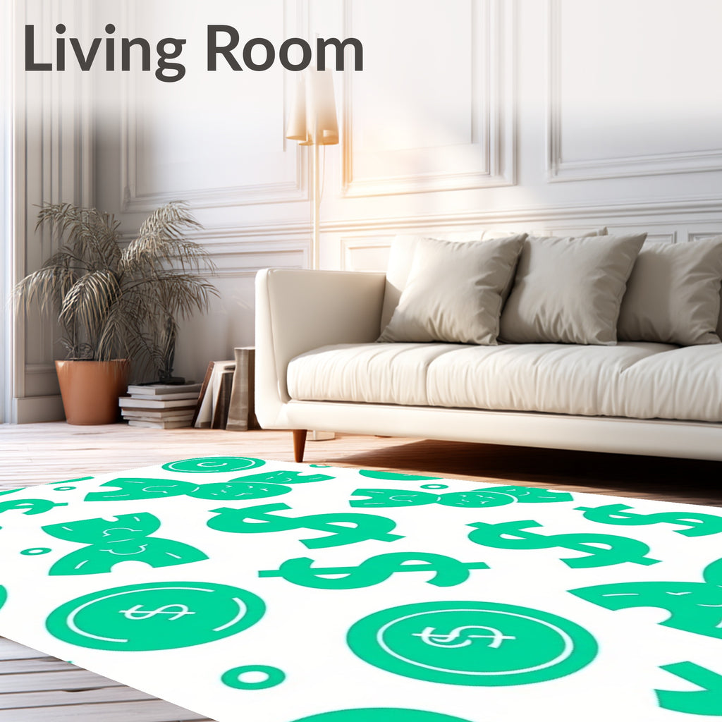 Green Dollar Fish Pattern Design Rug
