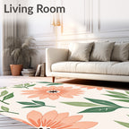 Coral Flower Leaf Pattern Rug
