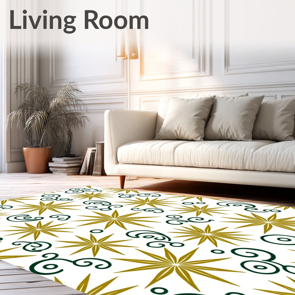 Golden Starburst Swirl Medley Rug