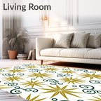 Golden Starburst Swirl Medley Rug