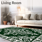 Classic Floral Scroll Medallion Pattern Rug