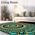Mandala Tribal Sunburst Style Rug