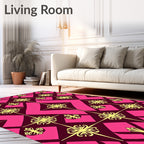 Ornate Floral Diamond Pattern Rug