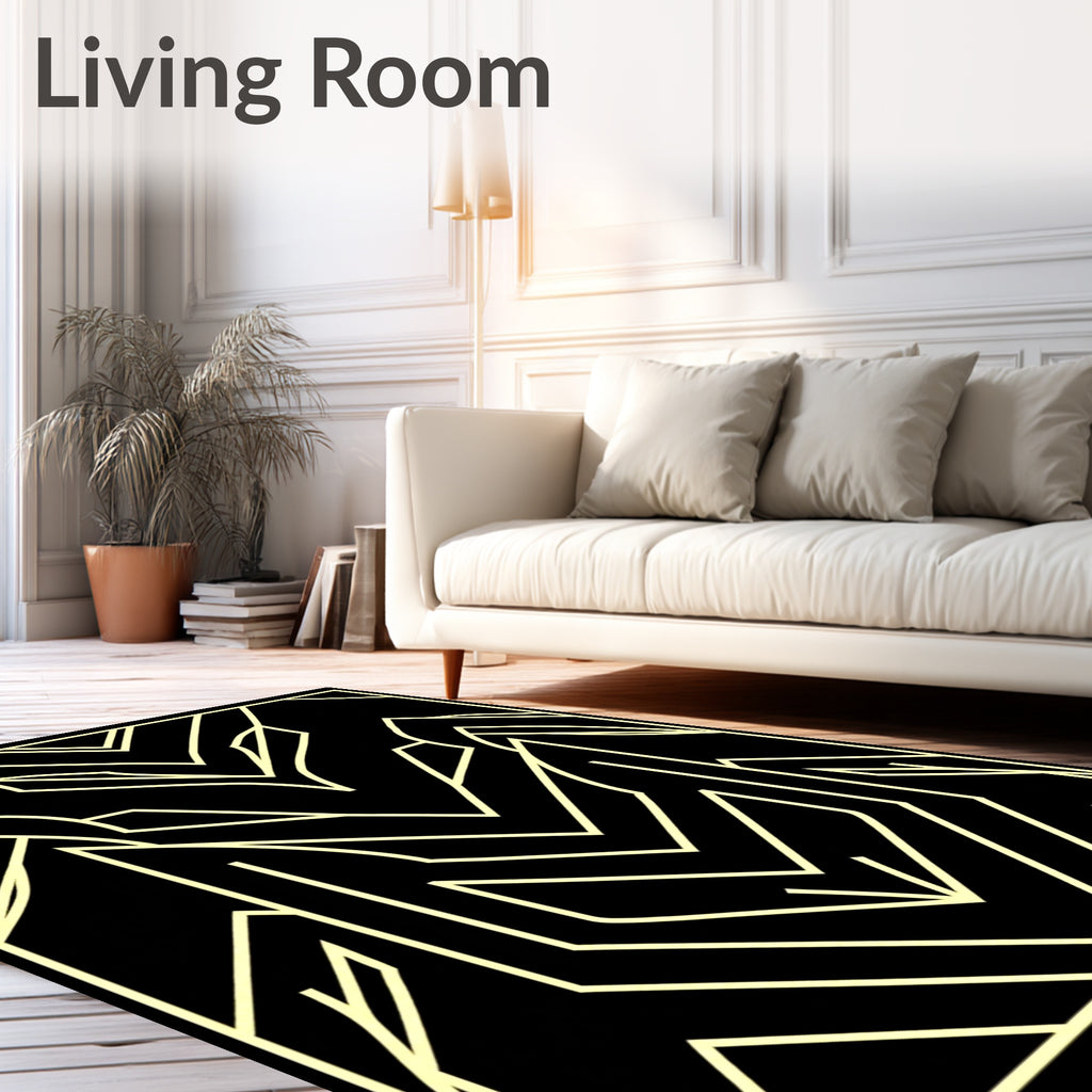 Modern Geometric Fan Pattern Rug