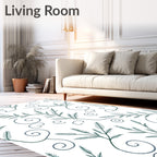 Green Fir Twig Swirls Rug