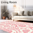 Delicate Floral Damask Design Rug