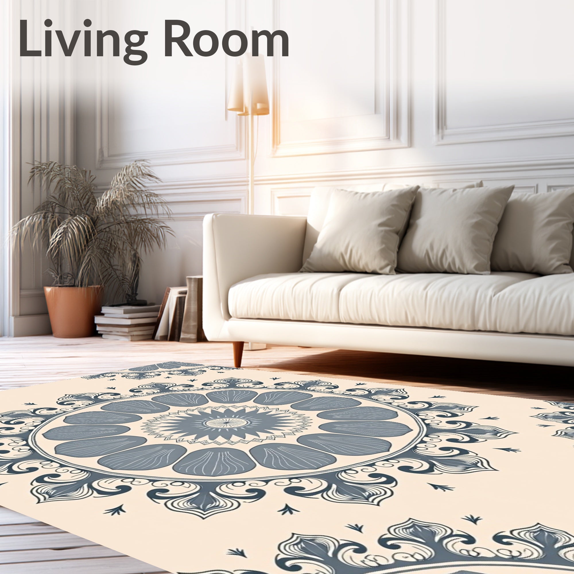 Ornate Floral Mandala Pattern Rug