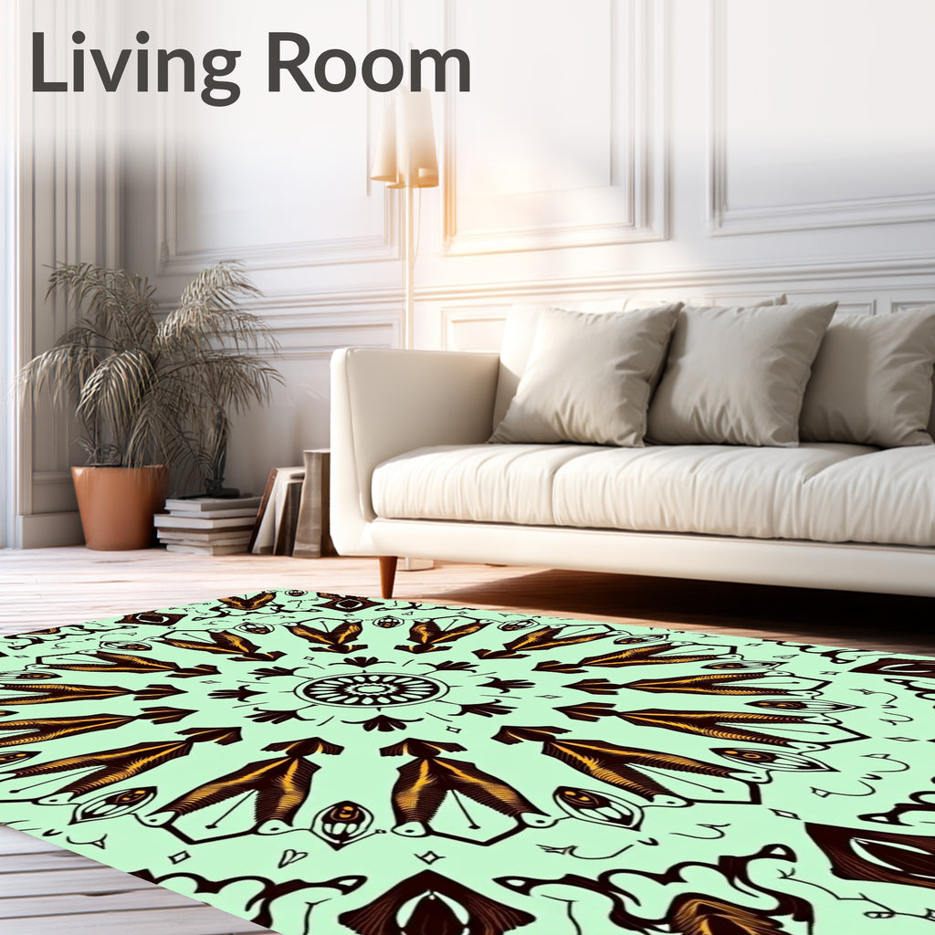 Intricate Abstract Mandala Pattern Rug