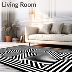 Monochromatic Geometric Illusion Rug