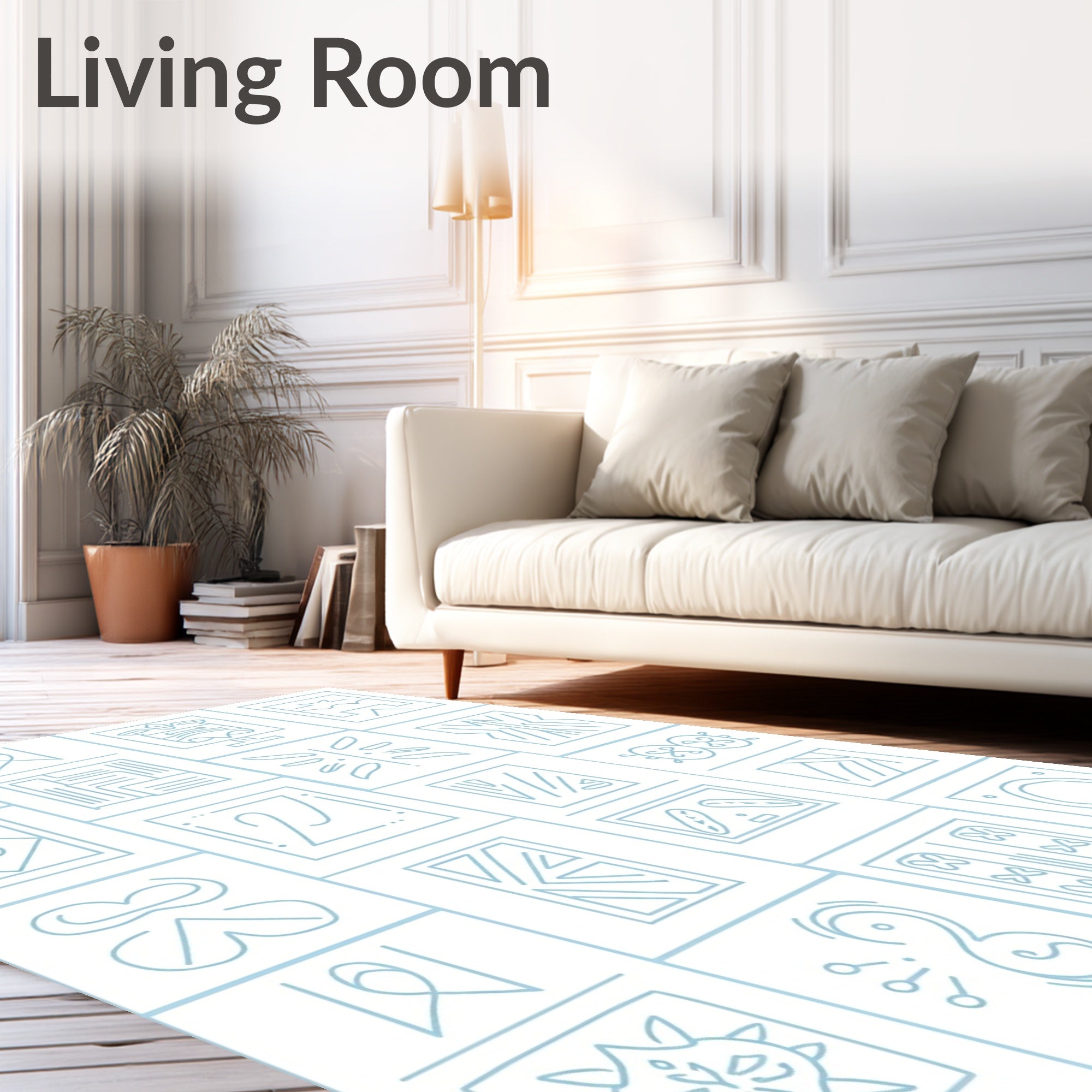 Abstract Line Art Geometric Patterns Rug