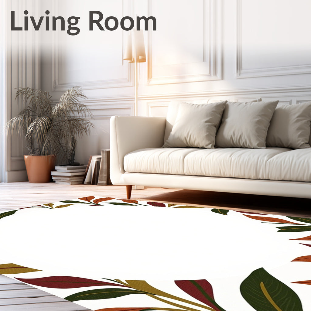 Autumn Leaves Botanical Frame Rug