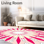 Floral Sunburst Mandala Design Rug