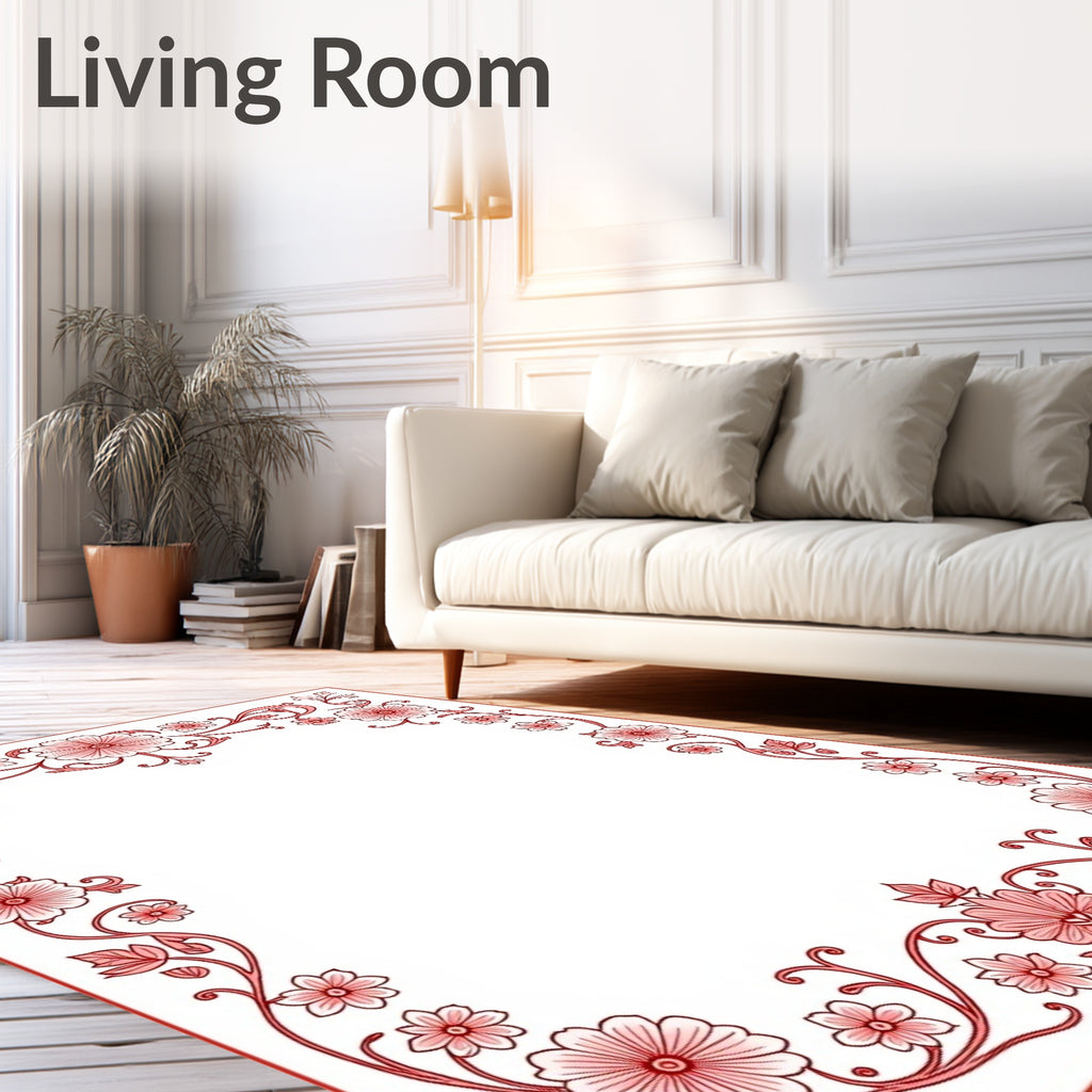 Elegant Floral Vine Pattern Rug