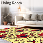Red Wine Glass Pattern Design Rug