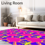 Vibrant Floral Diamond Pattern Rug
