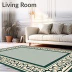 Classic Floral Scroll Border Design Rug