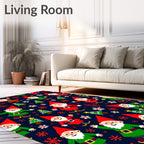 Whimsical Christmas Gnomes and Trees Rug