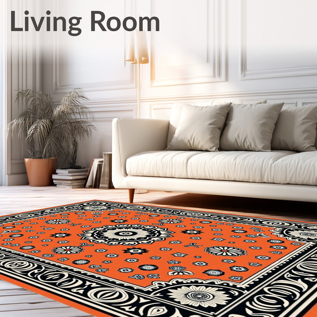 Bold Floral Patterned Statement Rug