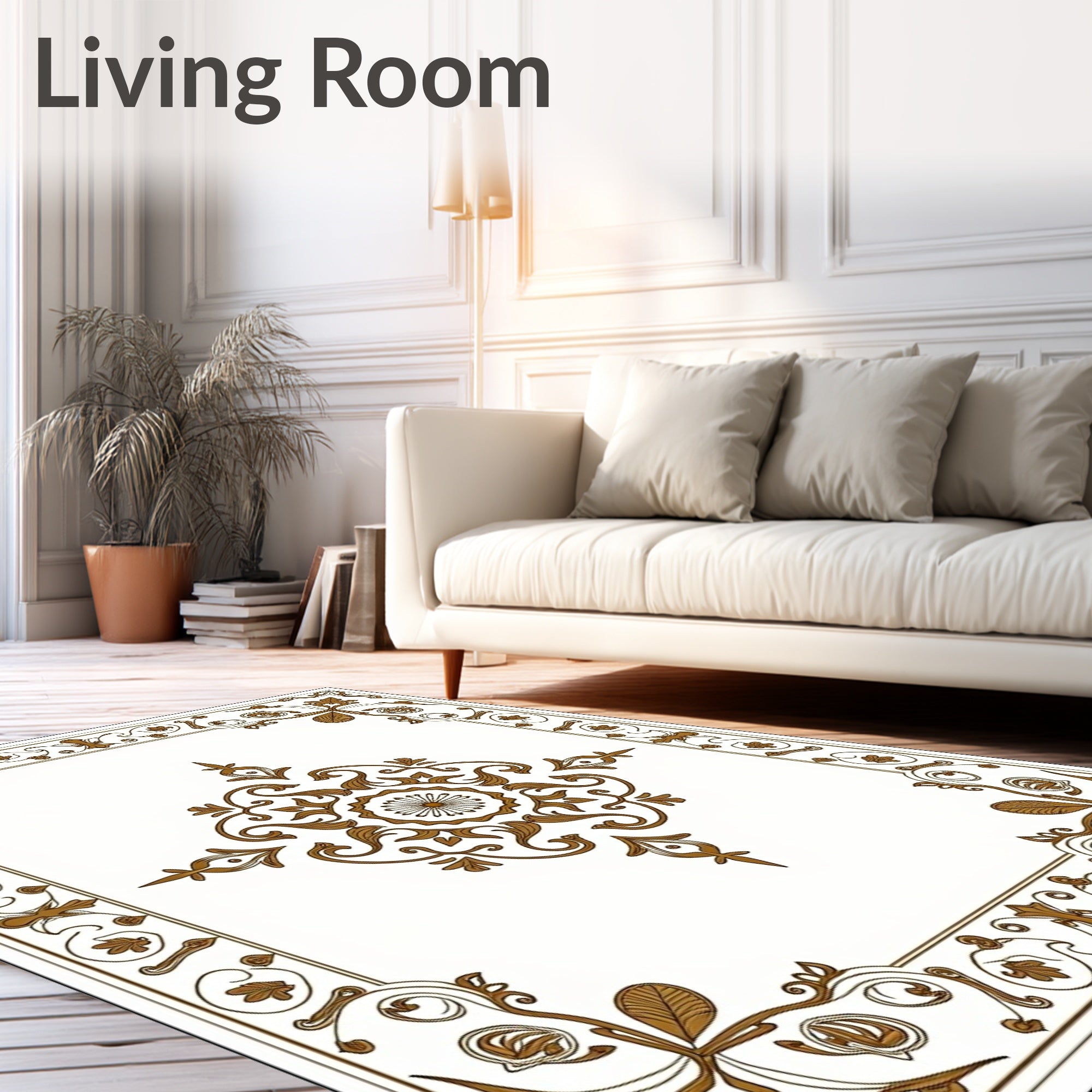 Classic Floral Scrollwork Center Medallion Rug