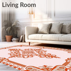 Ornate Red Swirls Filigree Pattern Rug