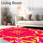Vibrant Stylized Floral Mandala Medallion Rug