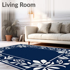 Classic Floral Border Design Rug