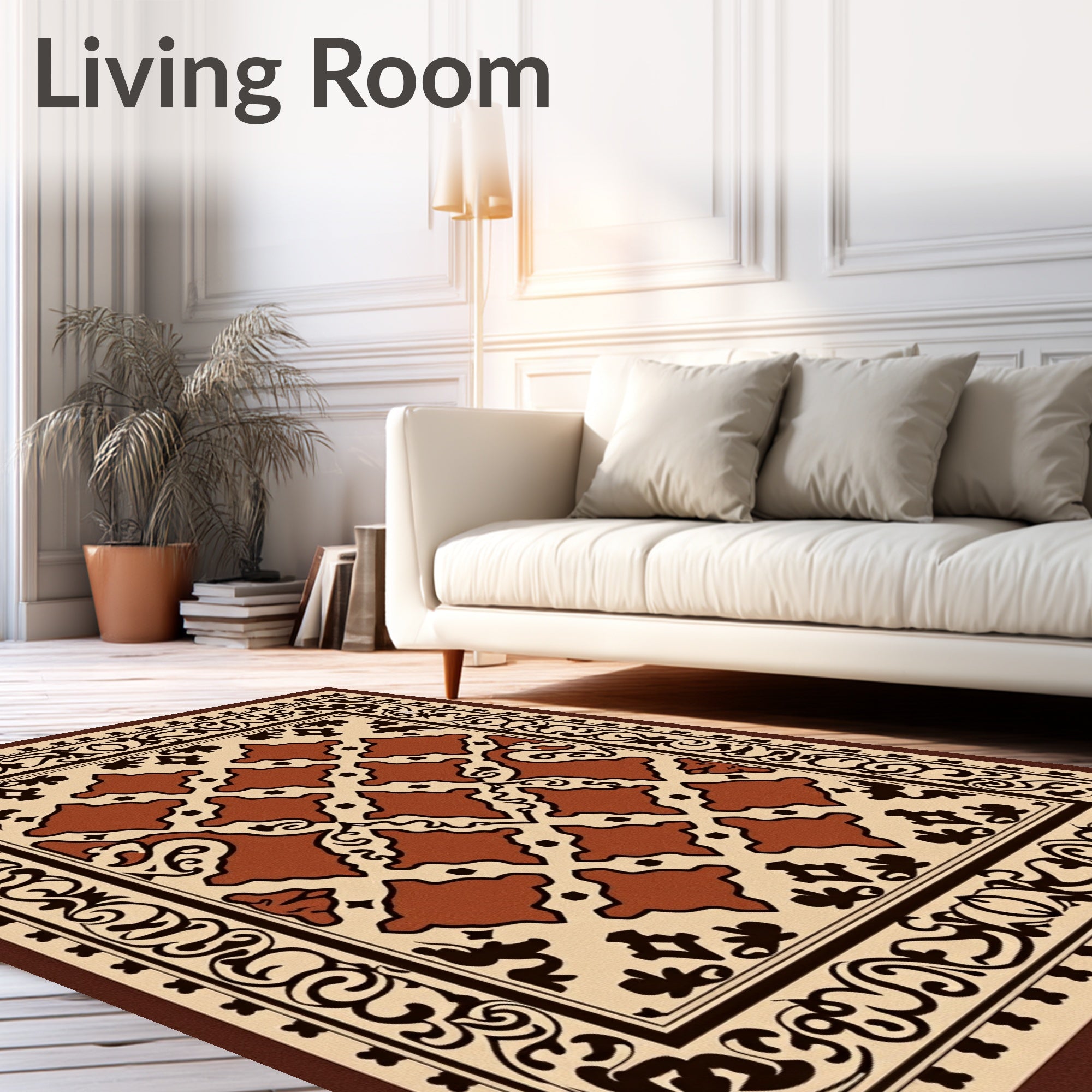 Traditional Geometric Floral Inspired Rug