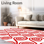 Crimson Swirl Wave Harmony Rug