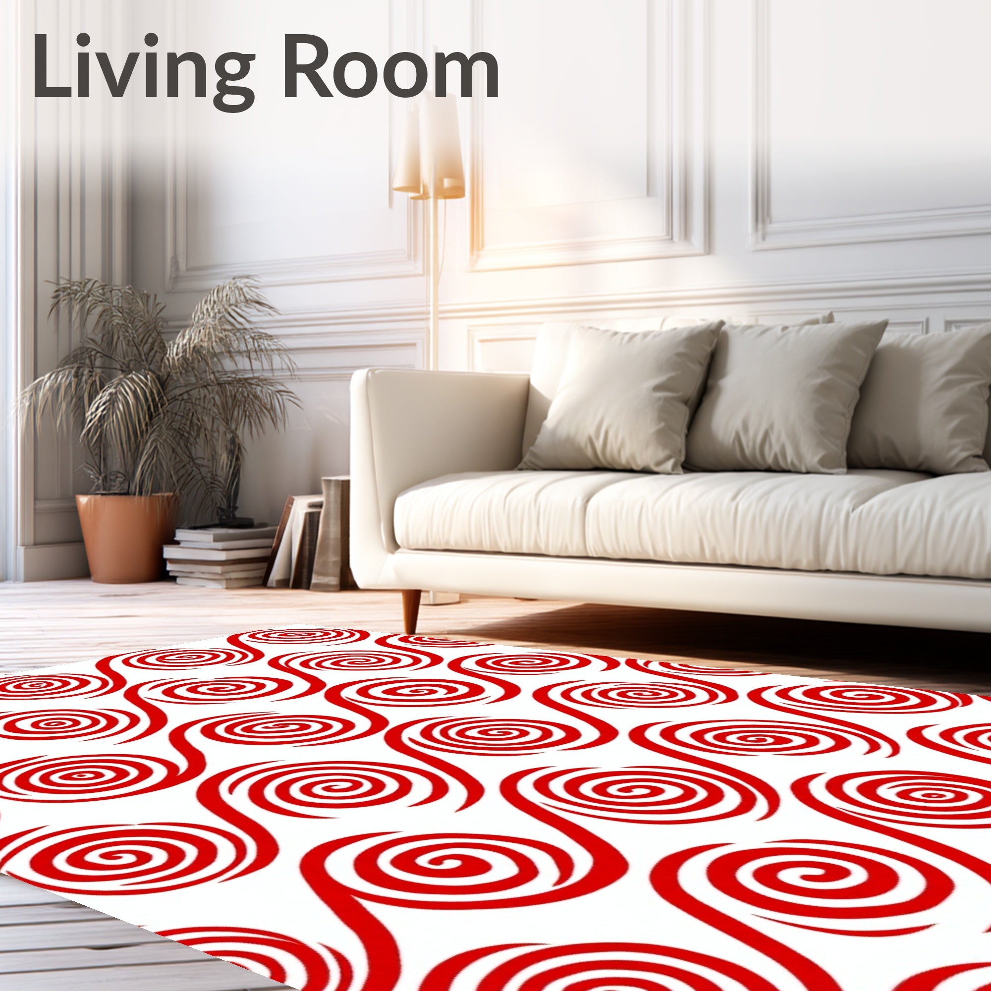 Crimson Swirl Wave Harmony Rug