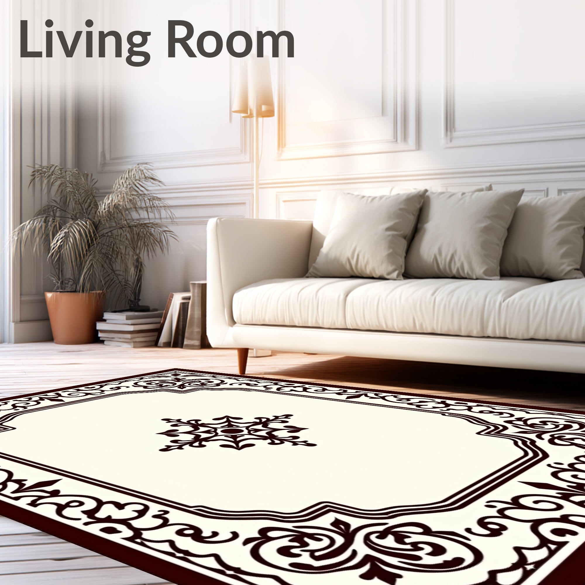 Classic Filigree Pattern Frame Rug