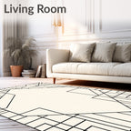 Art Deco Diamond Geometric Black Outline Rug