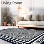 Abstract Maze Patterned Geometric Design Rug