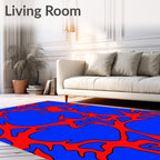 Abstract Red Coral Pattern Rug