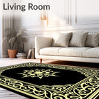 Ornate Starburst Filigree Border Rug