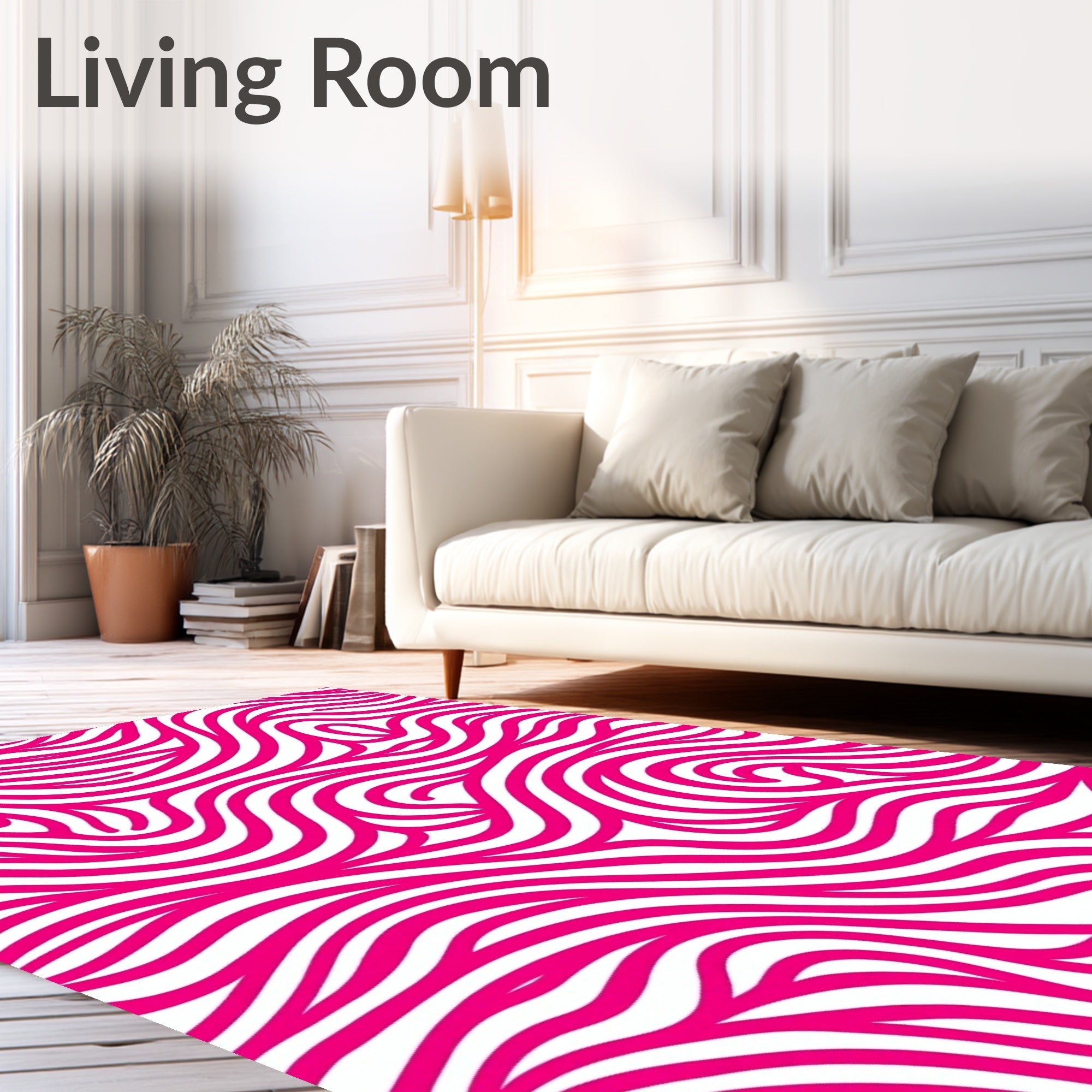Vibrant Pink Swirl Abstract Pattern Rug